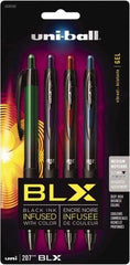 Uni-Ball - 0.7mm Retractable Pen - Blue & Black, Green & Black, Purple & Black, Red & Black - USA Tool & Supply