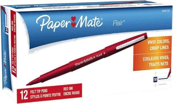 Paper Mate - Medium Porous Point Pen - Red - USA Tool & Supply