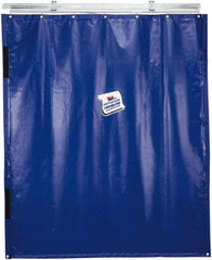 TMI, LLC - 6' Door Width x 8' Door Height PVC Solid Industrial Curtain Kit - Blue - USA Tool & Supply