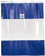 TMI, LLC - 6' Door Width x 10' Door Height PVC Solid with Vision Panel (Style) Industrial Curtain Kit - Blue/Clear - USA Tool & Supply