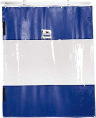 TMI, LLC - 6' Door Width x 8' Door Height PVC Solid with Vision Panel (Style) Industrial Curtain Kit - Blue/Clear - USA Tool & Supply