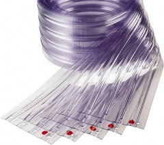 TMI, LLC - Clear Ribbed Replacement Strips, Low Temperature Dock Curtain Strips - 16" Wide x 12' Long x 0.144" Thick, PVC - USA Tool & Supply
