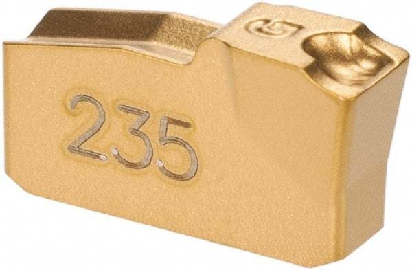 Sandvik Coromant - 30N151.2 5G Grade 235, 1/8" Cutting Width Carbide Grooving Insert - Neutral, 0.25mm Corner Radius, TiCN/TiN Finish - USA Tool & Supply