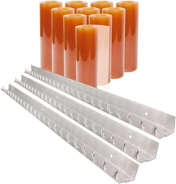Aleco - 7' Door Width x 10' Door Height PVC Smooth Strip Door Kit - Light Beige Tint - USA Tool & Supply