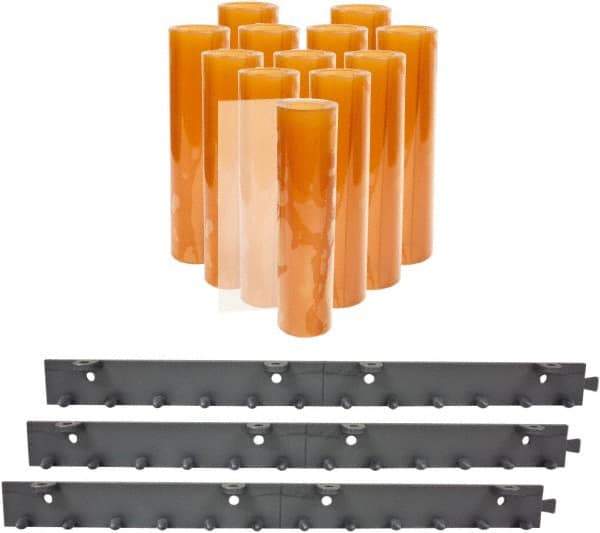 Aleco - 6' Door Width x 8' Door Height PVC Smooth Strip Door Kit - Light Beige Tint - USA Tool & Supply