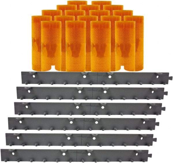 Aleco - 12' Door Width x 12' Door Height PVC AmberTech Anti-Insect Strip Door Kit - Amber - USA Tool & Supply