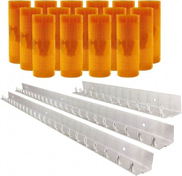 Aleco - 10' Door Width x 10' Door Height PVC AmberTech Anti-Insect Strip Door Kit - Amber - USA Tool & Supply