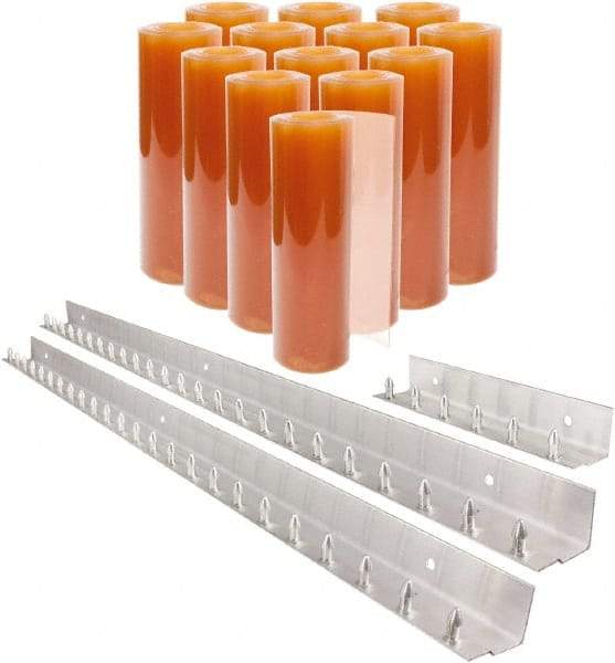 Aleco - 9' Door Width x 9' Door Height PVC Smooth BioClear Strip Door Kit - Light Beige Tint - USA Tool & Supply