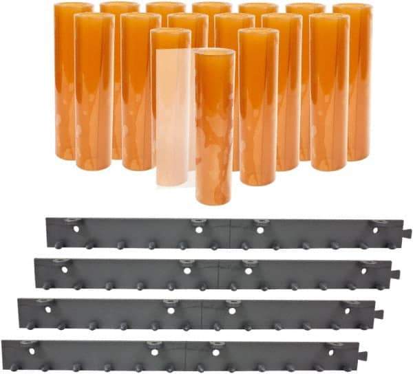 Aleco - 8' Door Width x 8' Door Height PVC Smooth BioClear Strip Door Kit - Light Beige Tint - USA Tool & Supply