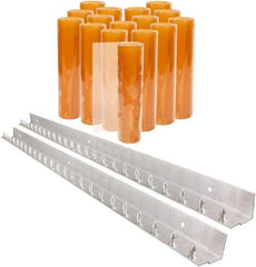 Aleco - 8' Door Width x 8' Door Height PVC Smooth Strip Door Kit - Light Beige Tint - USA Tool & Supply