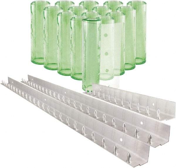 Aleco - 10' Door Width x 12' Door Height PVC Clear Smooth Antistatic Strip Door Kit - Light Green Tint - USA Tool & Supply