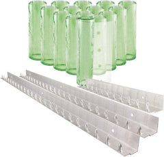 Aleco - 10' Door Width x 12' Door Height PVC Clear Smooth Antistatic Strip Door Kit - Light Green Tint - USA Tool & Supply