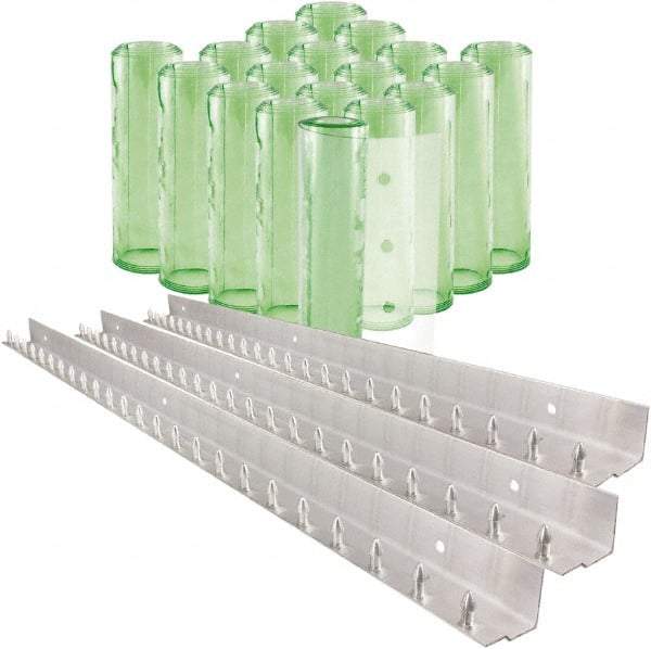 Aleco - 12' Door Width x 12' Door Height PVC Clear Smooth Antistatic Strip Door Kit - Light Green Tint - USA Tool & Supply