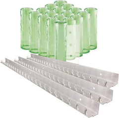 Aleco - 12' Door Width x 12' Door Height PVC Clear Smooth Antistatic Strip Door Kit - Light Green Tint - USA Tool & Supply
