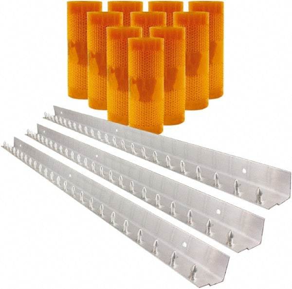 Aleco - 7' Door Width x 10' Door Height PVC AmberTech Anti-Insect Strip Door Kit - Amber - USA Tool & Supply