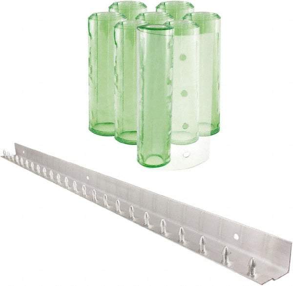 Aleco - 4' Door Width x 7' Door Height PVC Clear Smooth Antistatic Strip Door Kit - Light Green Tint - USA Tool & Supply