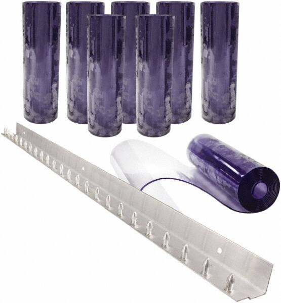 Aleco - 4' Door Width x 7' Door Height PVC Clear Smooth Strip Door Kit - Clear - USA Tool & Supply