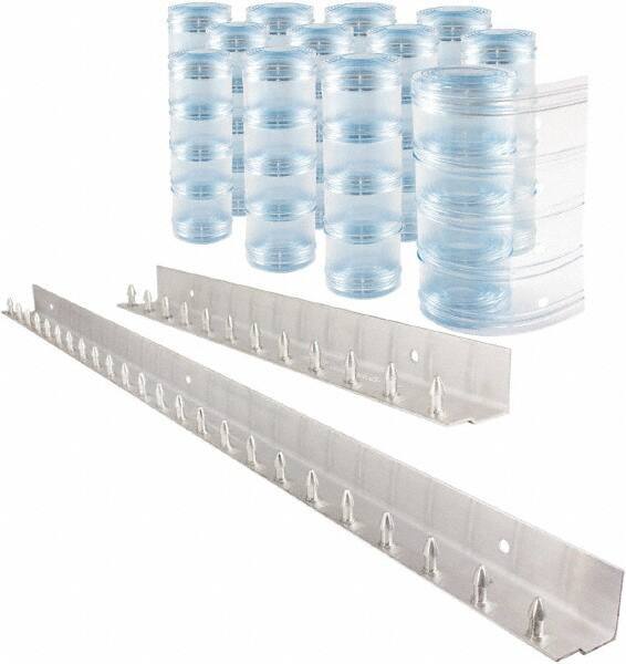 Aleco - 6' Door Width x 8' Door Height PVC Clear Ribbed Strip Door Kit - Clear - USA Tool & Supply