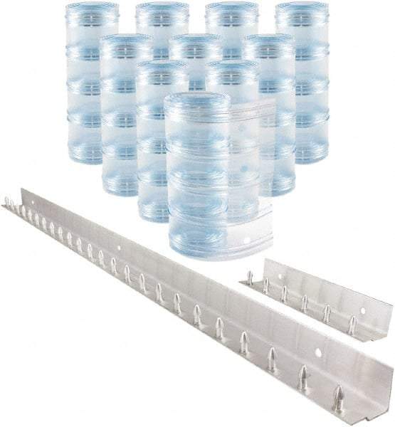 Aleco - 5' Door Width x 8' Door Height PVC Clear Ribbed Strip Door Kit - Clear - USA Tool & Supply