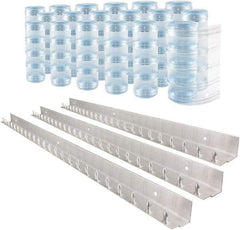 Aleco - 12' Door Width x 12' Door Height PVC Clear Ribbed Strip Door Kit - Clear - USA Tool & Supply