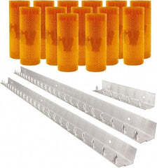 Aleco - 9' Door Width x 9' Door Height PVC AmberTech Anti-Insect Strip Door Kit - Amber - USA Tool & Supply