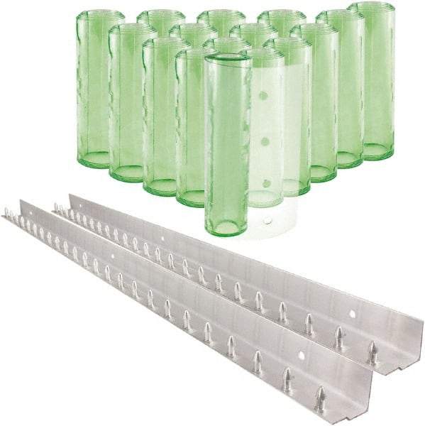 Aleco - 8' Door Width x 8' Door Height PVC Clear Smooth Antistatic Strip Door Kit - Light Green Tint - USA Tool & Supply