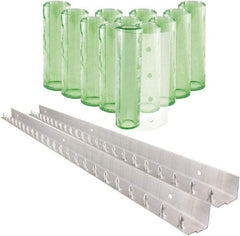 Aleco - 8' Door Width x 10' Door Height PVC Clear Smooth Antistatic Strip Door Kit - Light Green Tint - USA Tool & Supply