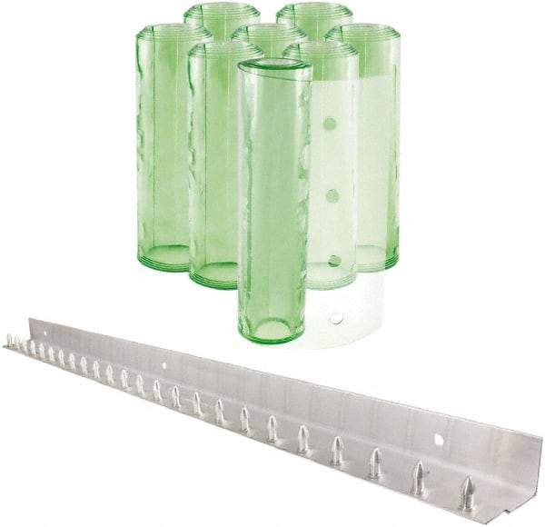 Aleco - 4' Door Width x 8' Door Height PVC Clear Smooth Antistatic Strip Door Kit - Light Green Tint - USA Tool & Supply