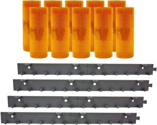 Aleco - 7' Door Width x 10' Door Height PVC AmberTech Anti-Insect Strip Door Kit - Amber - USA Tool & Supply