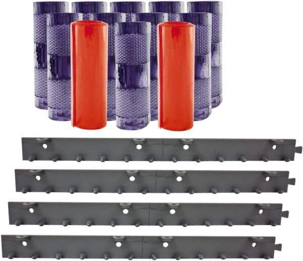 Aleco - 8' Door Width x 10' Door Height PVC Clear Smooth Anti-Insect Strip Door Kit - Clear - USA Tool & Supply