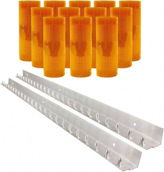 Aleco - 8' Door Width x 10' Door Height PVC AmberTech Anti-Insect Strip Door Kit - Amber - USA Tool & Supply
