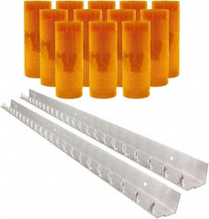 Aleco - 8' Door Width x 10' Door Height PVC AmberTech Anti-Insect Strip Door Kit - Amber - USA Tool & Supply