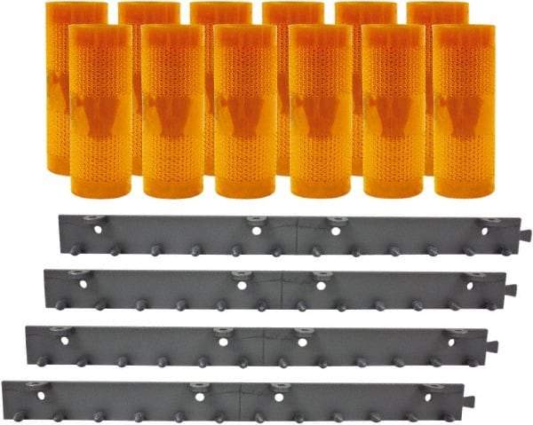 Aleco - 8' Door Width x 8' Door Height PVC AmberTech Anti-Insect Strip Door Kit - Amber - USA Tool & Supply