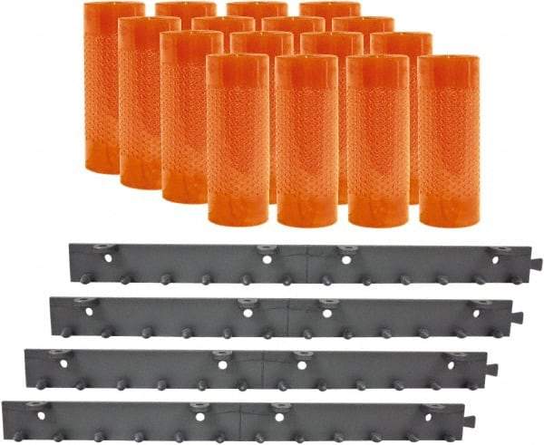 Aleco - 8' Door Width x 8' Door Height PVC AmberTech Anti-Insect Strip Door Kit - Amber - USA Tool & Supply