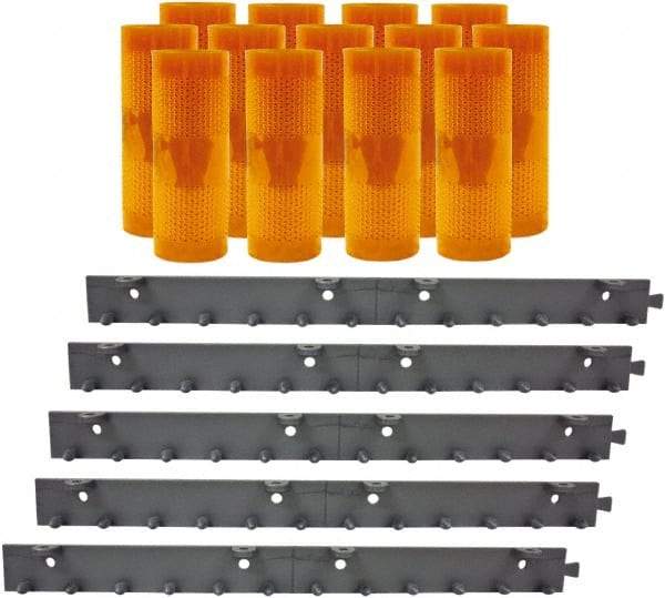 Aleco - 9' Door Width x 9' Door Height PVC AmberTech Anti-Insect Strip Door Kit - Amber - USA Tool & Supply