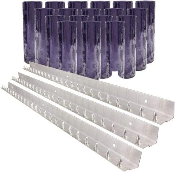 Aleco - 12' Door Width x 12' Door Height PVC Clear Smooth Strip Door Kit - Clear - USA Tool & Supply