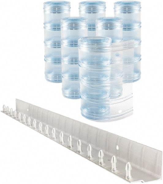 Aleco - 3' Door Width x 7' Door Height PVC Clear Ribbed Strip Door Kit - Clear - USA Tool & Supply
