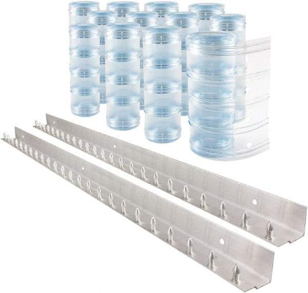 Aleco - 8' Door Width x 10' Door Height PVC Clear Ribbed Strip Door Kit - Clear - USA Tool & Supply