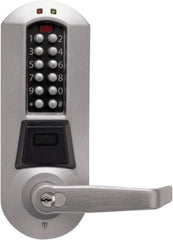 Kaba Access - Combination Entry with Key Override Lever Lockset for 1-3/8 to 2-1/4" Thick Doors - 2-3/4" Back Set, 6 or 7 Pin Length Best & Compatible (Core Not Included) Cylinder, Satin Chrome Finish - USA Tool & Supply