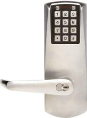 Kaba Access - Privacy Lever Lockset for 1-3/8 to 2-1/4" Thick Doors - 2-3/4" Back Set, 6 or 7 Pin Length Best & Compatible (Core Not Included) Cylinder, Satin Chrome Finish - USA Tool & Supply