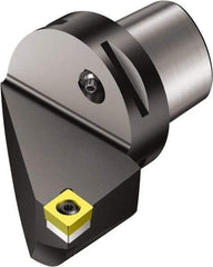 Sandvik Coromant - Left Hand Cut, Size C4, CCMT 3(2.5)2 Insert Compatiblity, Modular Turning & Profiling Cutting Unit Head - 27mm Ctr to Cutting Edge, 50mm Head Length, Through Coolant, Series CoroTurn 107 - USA Tool & Supply