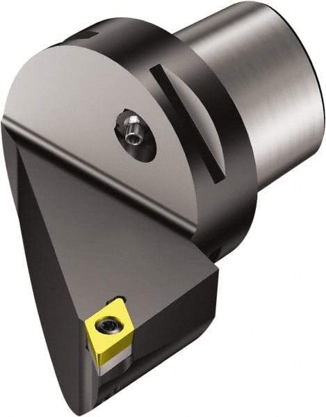 Sandvik Coromant - Right Hand Cut, Size C6, DCMT 3(2.5)2 Insert Compatiblity, Modular Turning & Profiling Cutting Unit Head - 45mm Ctr to Cutting Edge, 65mm Head Length, Through Coolant, Series CoroTurn 107 - USA Tool & Supply