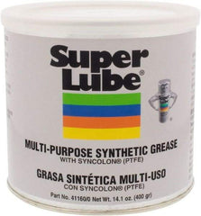 Synco Chemical - 14.1 oz Canister Synthetic Lubricant w/PTFE General Purpose Grease - Translucent White, Food Grade, 450°F Max Temp, NLGIG 0, - USA Tool & Supply