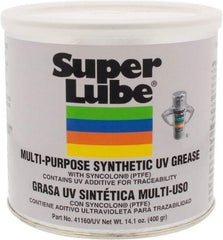 Synco Chemical - 14.1 oz Canister Synthetic Lubricant w/PTFE General Purpose Grease - Translucent White, Food Grade, 450°F Max Temp, NLGIG 2, - USA Tool & Supply