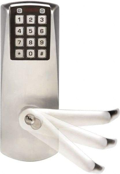 Kaba Access - 1-3/4 to 2-1/4" Door Thickness, Satin Chrome Finish, Combination Entry Deadbolt with Key Override - Field Set Handling, Key Override, 6 or 7 Pin Cylinder - USA Tool & Supply