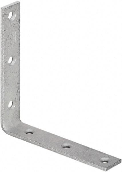 National Mfg. - 6" Long x 1-1/8" Wide, Galvanized Steel, Corner Brace - Galvanized - USA Tool & Supply