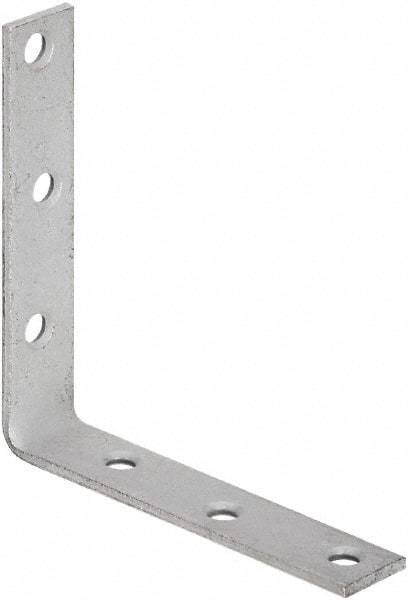 National Mfg. - 5" Long x 1" Wide, Galvanized Steel, Corner Brace - Galvanized - USA Tool & Supply