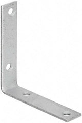 National Mfg. - 4" Long x 7/8" Wide, Galvanized Steel, Corner Brace - Galvanized - USA Tool & Supply