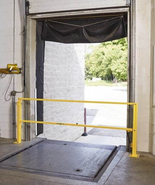 FabEnCo - Powder Coated Carbon Steel Rail Safety Gate - Fits 120" Clear Opening, 1-1/2" Wide x 42" Door Height, 88 Lb, Yellow - USA Tool & Supply