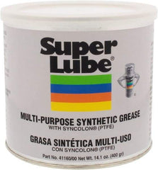 Synco Chemical - 14.1 oz Canister Synthetic Lubricant w/PTFE General Purpose Grease - Translucent White, Food Grade, 450°F Max Temp, NLGIG 00, - USA Tool & Supply